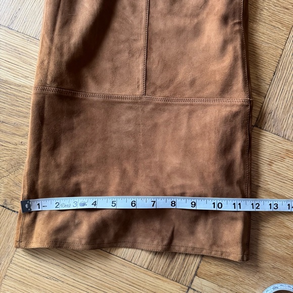 Marianne Vanderwilt Leather Suede Jumpsuit Brown Tan Halter Pants Fringe Wrap - Picture 13 of 15